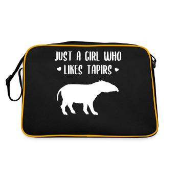 Juste une fille qui aime les tapirs disant un cadeau de tapir - Sac Retro - noir/or - Dos