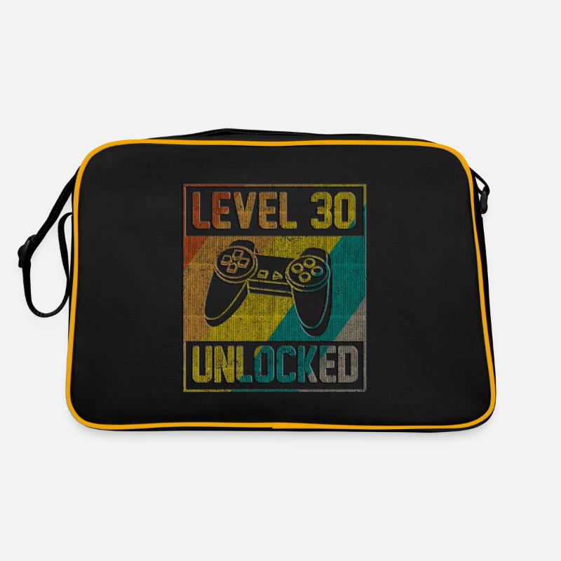 30 Geburtstag Geschenk Level 30 Unlocked Retro Tasche
