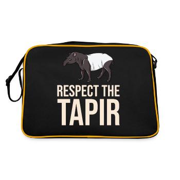 Tapir horse Malayan baby tapirus - Retro Bag - black/gold - Back