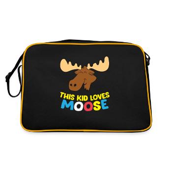 This Kid Loves Moose Funny Moose Boy Moose Girl - Retro Bag - black/gold - Back