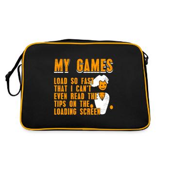 My games load PC Master Races so quickly - Retro Bag - black/gold - Back