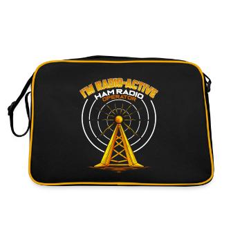 Ham Radio Operator - I'm Radio-Active Geschenk - Retro Tasche - Schwarz/Gold - Hinten