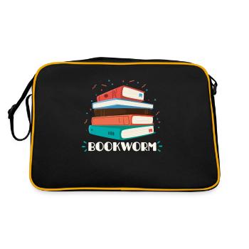 Bookworm book reading bookworm - Retro Bag - black/gold - Back