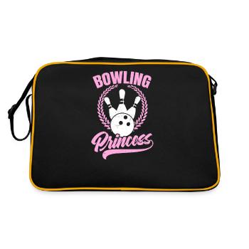 Retro Bowling Bowling Prinzessin Geschenk - Retro Tasche - Schwarz/Gold - Hinten