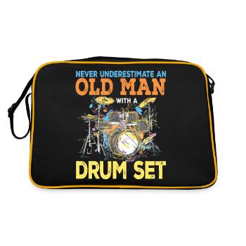 Drums Drummer Drummer Drums Gift - Sac Retro - noir/or - Dos