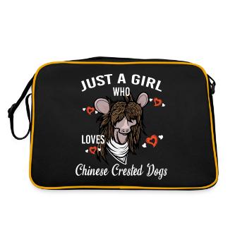 Just A Girl Who Loves Chinese Crested Dogs - Retro Bag - black/gold - Back