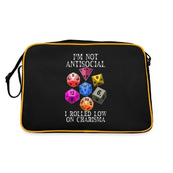 Je ne suis pas anti-social, je suis sur Charisma RPG - Sac Retro - noir/or - Dos