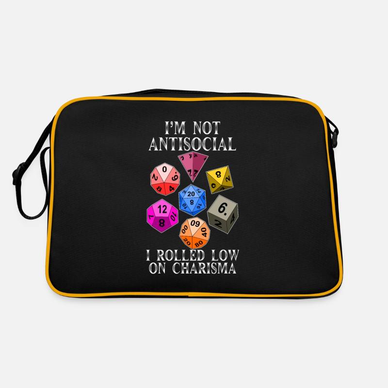 Ich bin nicht unsozial Ich habe auf Charisma RPG Retro Tasche