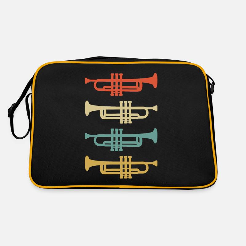 Trompete Trompeten Trompeter Farbe - Retro Tasche - Schwarz/Gold