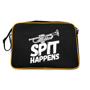 Trompete Trompeten Trompeter Spucke - Retro Tasche - Schwarz/Gold - Hinten