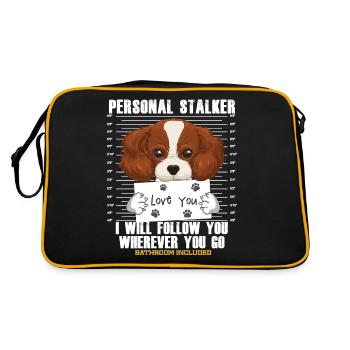 Funny Cavalier King Charles Spaniel Gift - Retro Tasche - Schwarz/Gold - Hinten