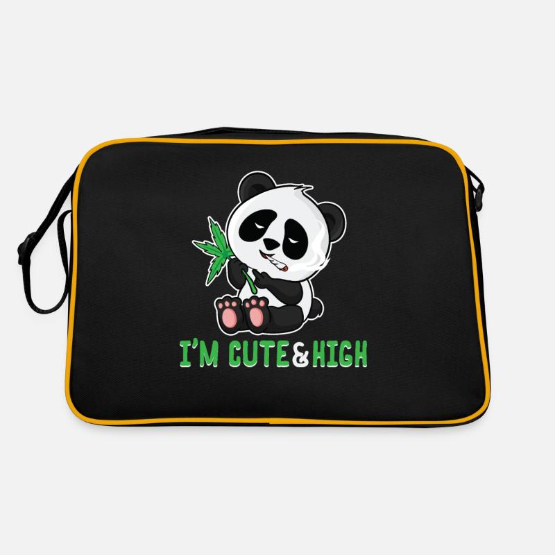 Panda Cannabis High Bloke pour les fans de Panda Bear Sac Retro