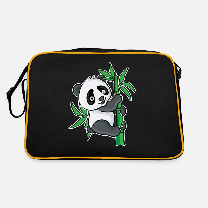 Conception mignonne de bambou de panda pour les fans de panda Sac Retro