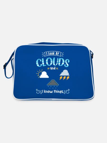 Meteorologist I Look At Clouds And I Know Things - Retro Bag - blue/white - Back