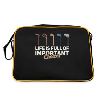 Life is Full Of Important Choices Golf ... Choices - Retro Bag - black/gold - Back