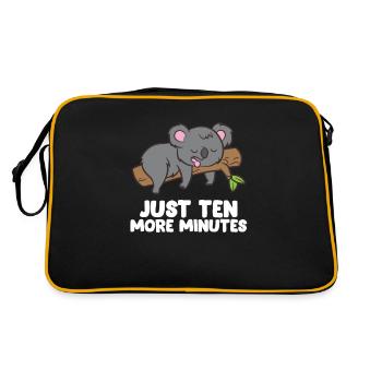 Koala Nur zehn Minuten Snooze Wecker Schlaf Pajama - Retro Tasche - Schwarz/Gold - Hinten
