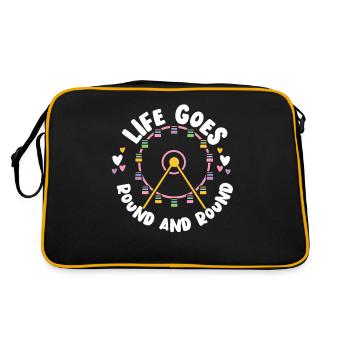 Ferris wheel life fun fair gift - Retro Bag - black/gold - Back