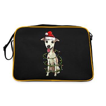 Whippet lévriers cadeau de Noël chiens - Sac Retro - noir/or - Dos