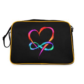 Polyamory - Infinity Heart - Polyamorie Artwork - Retro Tasche - Schwarz/Gold - Hinten