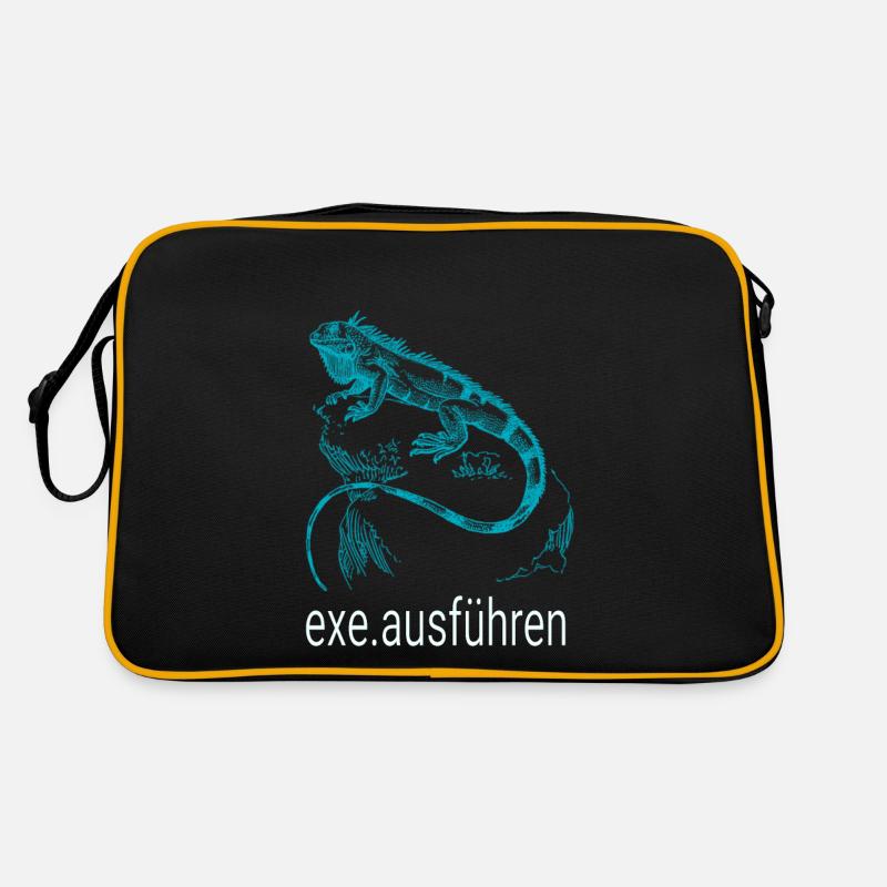 Admin Computer Informatiker exe ausführen blau Retro Tasche