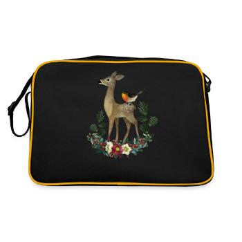 Motif de la forêt de cerfs - Sac Retro - noir/or - Dos