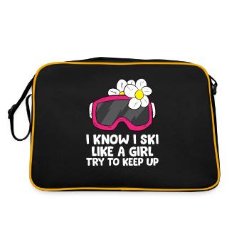 Ski Like A Girl Women Skiing - Retro Bag - black/gold - Back