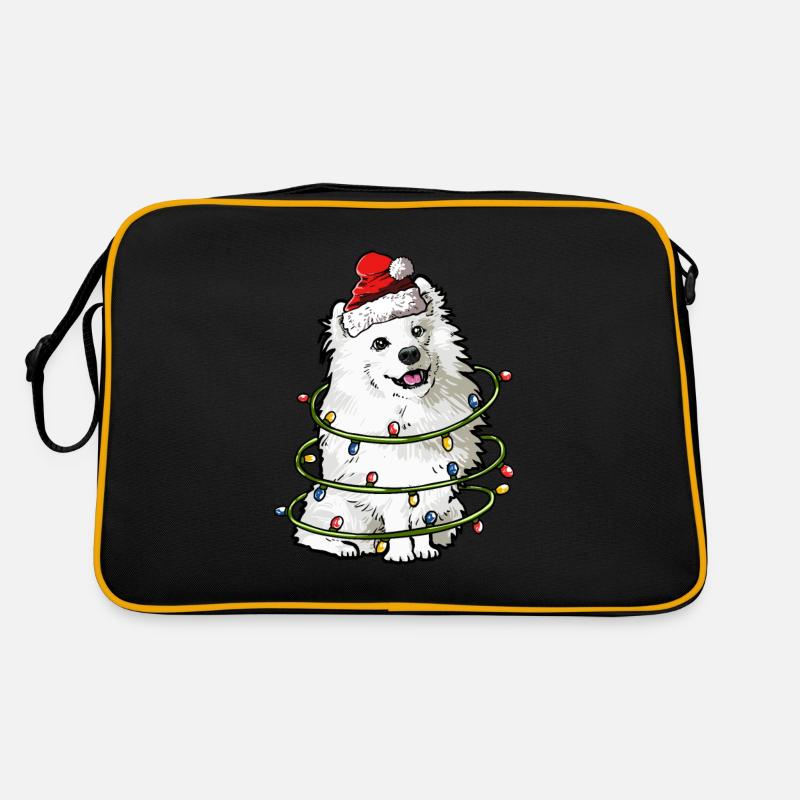 Samoyed Santa Christmas Tree Lights Retro Bag