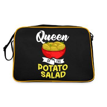 Kartoffelsalat Erdäpfelsalat Kartoffel Salat Mayo - Retro Tasche - Schwarz/Gold - Hinten