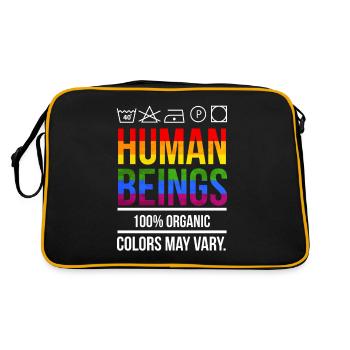 Gleichberechtigung Menschenrechte LGBT - Retro Tasche - Schwarz/Gold - Hinten