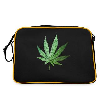 Marijuana Cannabis Feuille - Sac Retro - noir/or - Dos