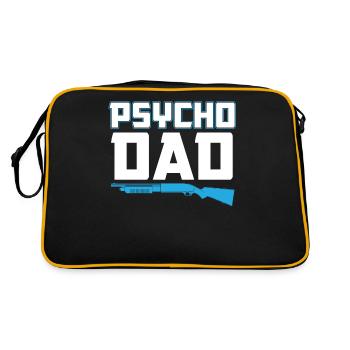 Psycho Dad - Vater Geschenkidee - Retro Tasche - Schwarz/Gold - Hinten