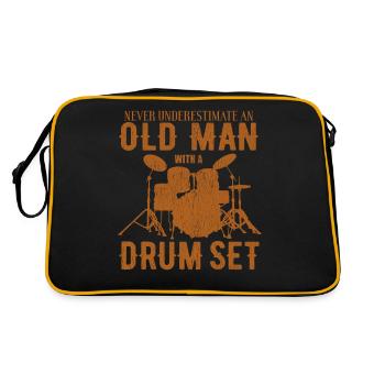 Drums Drummer Drummer Drums Gift - Sac Retro - noir/or - Dos