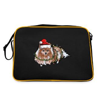 Nain de Noël chien cadeau - Sac Retro - noir/or - Dos