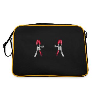 Pinces à tétons BDSM Bondage Roleplaying Fetish Vers - Sac Retro - noir/or - Dos