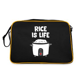 Rice Is Life Asian Food Chinese Rice Japanese - Retro Bag - black/gold - Back