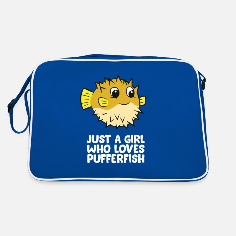 Kugelfisch Mädchen Geschenk Meer Ozean Blobfish Retro Tasche