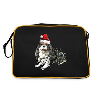 Cavalier King Charles Spaniel Cadeau de Noël - Sac Retro - noir/or - Dos