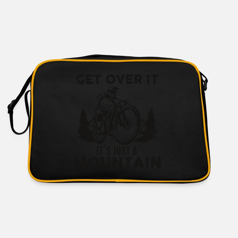 Maillot VTT "IT'S JUST A MOUNTAIN" - Sac Retro - noir/or