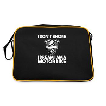I don’t snore I dream I am a Motorbike - Sac Retro - noir/or - Dos