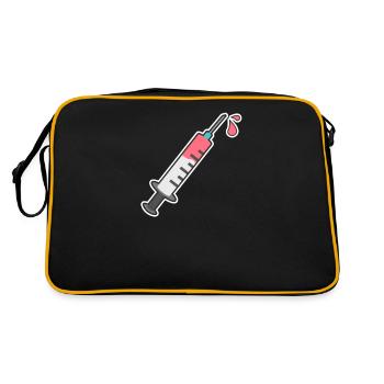 Spritzendesign für Menschen, die im Krankenhaus - Retro Tasche - Schwarz/Gold - Hinten