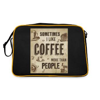 J'aime le café plus que les gens I Cafe Love Fun - Sac Retro - noir/or - Dos
