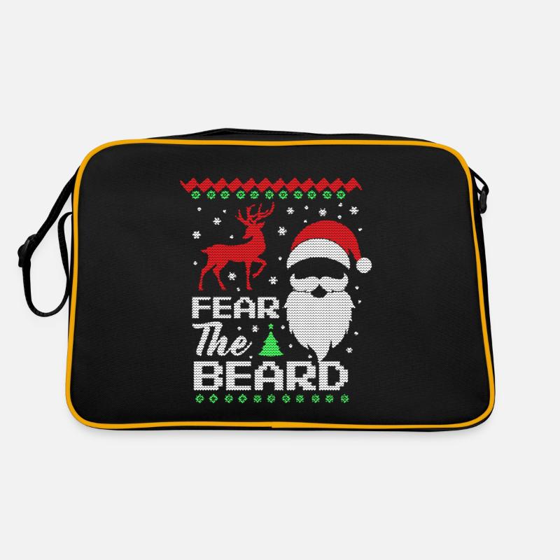 Fear the Beard - Retro Tasche - Schwarz/Gold