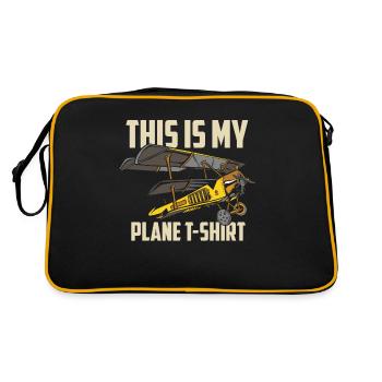 Funny pilots airplane aviation gifts - Retro Bag - black/gold - Back