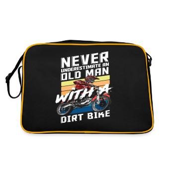 Motocross Old Men Dirt Bike Race Track - Retro Bag - black/gold - Back