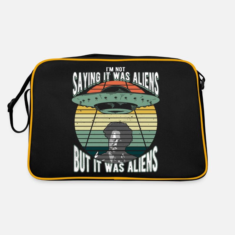 Humorous alien mystery for science fiction - Retro Bag - black/gold