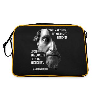 Citation stoïcienne Marc Aurèle Le bonheur de votre vie - Sac Retro - noir/or - Dos