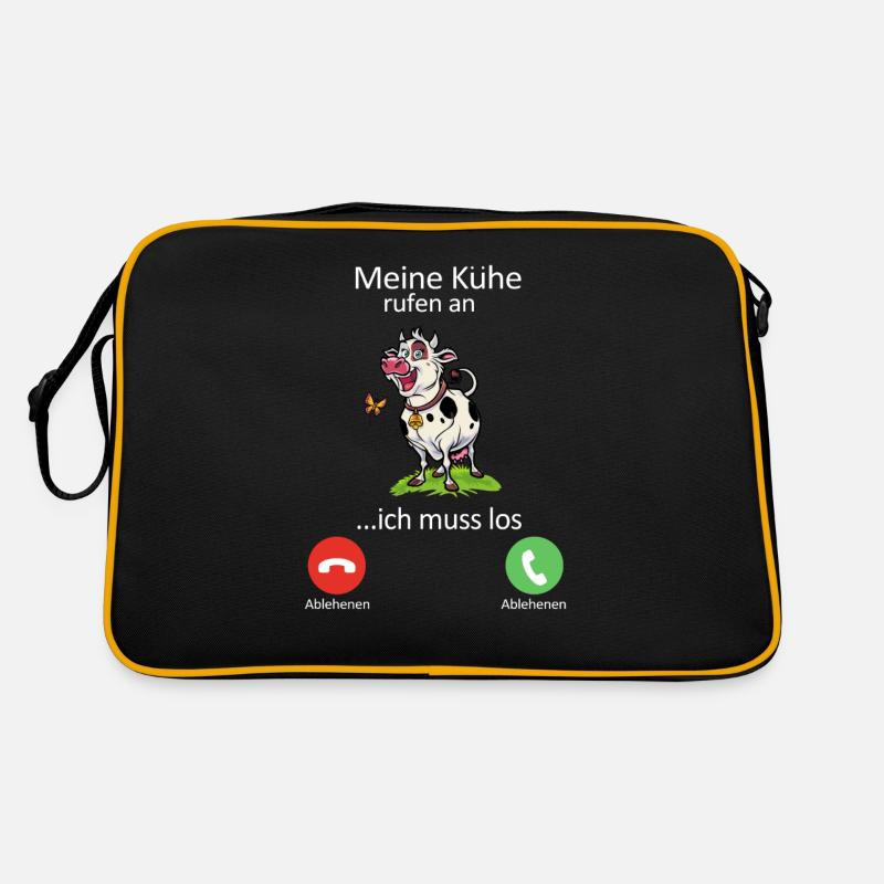 Meine Kuh ruft ich muss gehen Retro Tasche