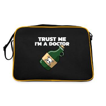 Trust Me im a Doctor - Retro Tasche - Schwarz/Gold - Hinten