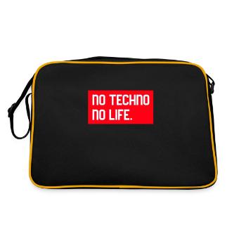 Techno Techno Festival Deep techno techno musik - Retro Tasche - Schwarz/Gold - Hinten