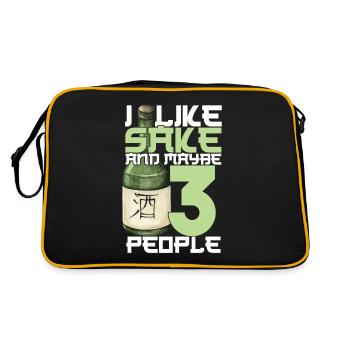 Vin de riz japonais de saké peut-être comme 3 personnes - Sac Retro - noir/or - Dos
